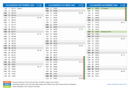 Calendrier scolaire pour Septembre à Novembre 2022 paysage 2
