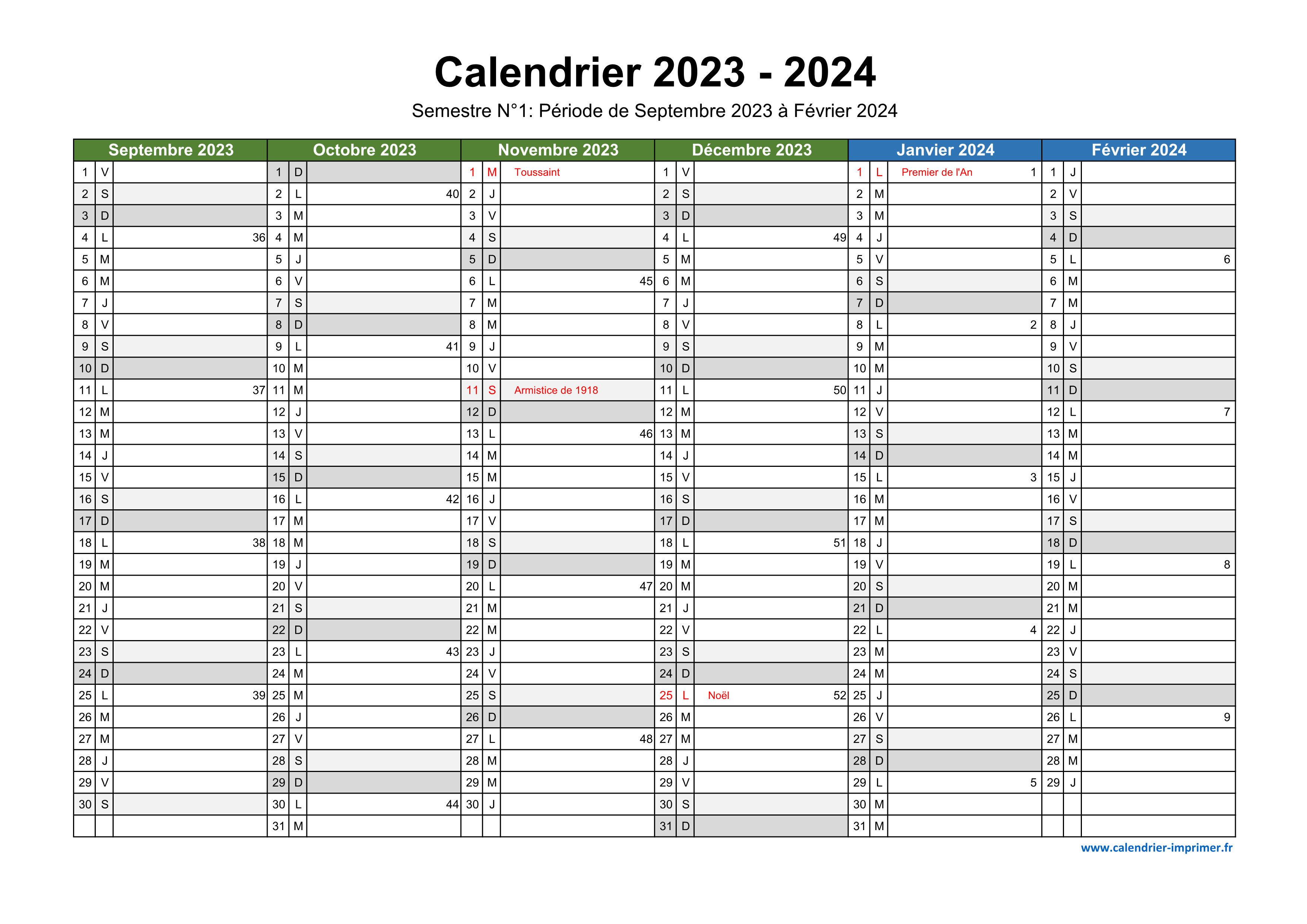 Calendrier mensuel 2023 2024 - latroussemaitresses
