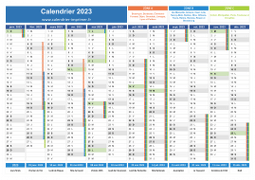 Calendrier 2023 avec vacances et jours fériés à imprimer