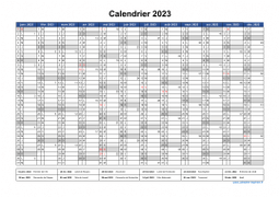 Calendrier Annuel 2023 Vierge