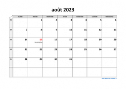 Calendrier août 2023 modele 03