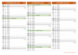 Calendrier pour les mois de Avril à Juin 2023 paysage 2