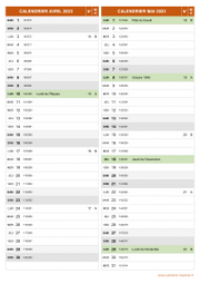 Calendrier pour les mois de Avril et Mai 2023 portrait 2