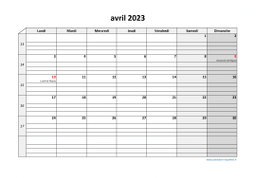 Calendrier avril 2023 modele 05