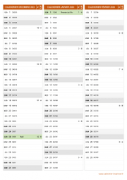 Calendrier pour les mois de Décembre 2023 à Février 2024 portrait 2