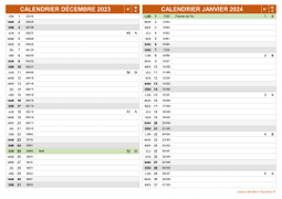 Calendrier pour les mois de Décembre 2023 et Janvier 2024 paysage 2