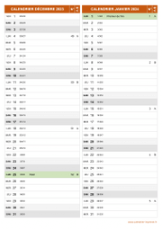Calendrier pour les mois de Décembre 2023 et Janvier 2024 portrait 2