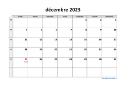 Calendrier décembre 2023 modele 03