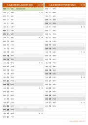 Calendrier pour les mois de Janvier et Février 2023 portrait 2