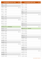 Calendrier pour les mois de Juillet et Août 2023 portrait 2