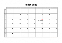 Calendrier juillet 2023 modele 03