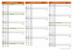 Calendrier pour les mois de Mai à Juillet 2023 paysage 2