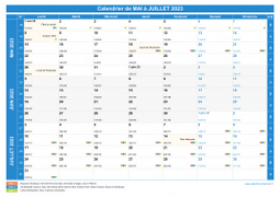 Calendrier scolaire pour Mai à Juillet 2023 paysage 1