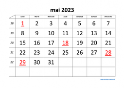 calendrier mai 2023