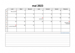 Calendrier mai 2023 modele 07