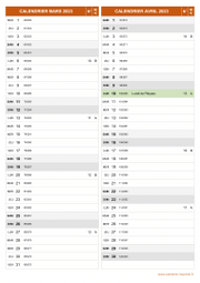 Calendrier pour les mois de Mars et Avril 2023 portrait 2