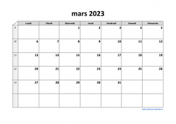 Calendrier mars 2023 modele 03