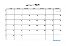 Calendrier Mensuel 2023 Modele 03