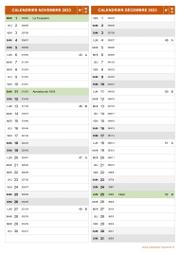Calendrier pour les mois de Novembre et Décembre 2023 portrait 2