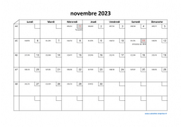 Calendrier novembre 2023 modele 02