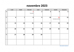 Calendrier novembre 2023 modele 03
