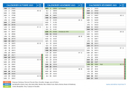 Calendrier scolaire pour Octobre à Décembre 2023 paysage 2