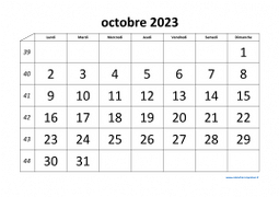Calendrier octobre 2023 modele 01