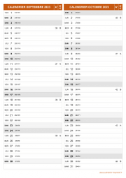Calendrier pour les mois de Septembre et Octobre 2023 portrait 2