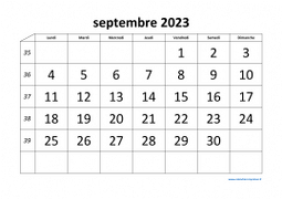 calendrier septembre 2023
