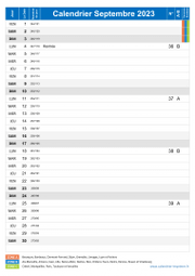 Calendrier septembre 2023 portrait avec vacances, jours fériés et numéros de semaine