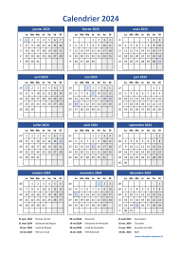 Calendrier Annuel 2024 Vacances Vertical