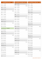 Calendrier pour les mois de Août à Octobre 2024 portrait 2