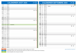 Calendrier scolaire pour Août et Septembre 2024 paysage 2