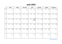 Calendrier août 2024 modele 02