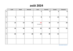 Calendrier août 2024 modele 03