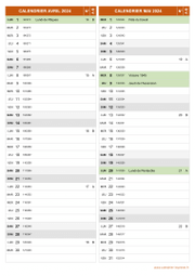 Calendrier pour les mois de Avril et Mai 2024 portrait 2