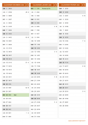 Calendrier pour les mois de Décembre 2024 à Février 2025 portrait 2