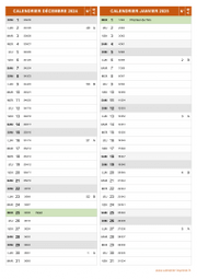 Calendrier pour les mois de Décembre 2024 et Janvier 2025 portrait 2
