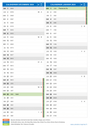 Calendrier scolaire pour Décembre 2024 et Janvier 2025 portrait 2