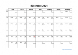 Calendrier décembre 2024 modele 02