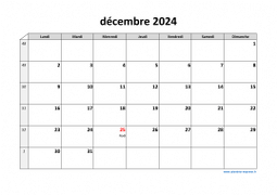 Calendrier décembre 2024 modele 03