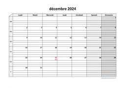 Calendrier décembre 2024 modele 05