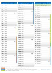 Calendrier scolaire pour Février à Avril 2024 portrait 2