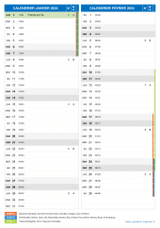 Calendrier scolaire pour Janvier et Février 2024 portrait 2