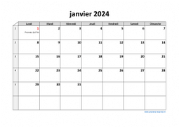 Calendrier janvier 2024 modele 03