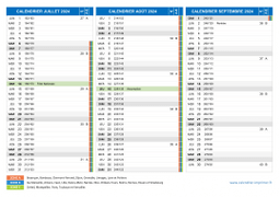 Calendrier scolaire pour Juillet à Septembre 2024 paysage 2