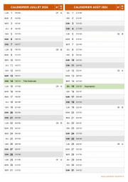 Calendrier pour les mois de Juillet et Août 2024 portrait 2