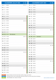 Calendrier scolaire pour Juillet et Août 2024 portrait 2