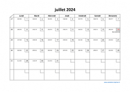 Calendrier juillet 2024 modele 02