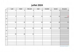 Calendrier juillet 2024 modele 05